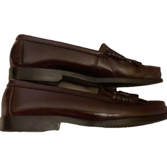 G.H. Bass & Co. Leather Tassel Slip On Loafers Men's Size 9 Burgandy - Picture 6 of 8